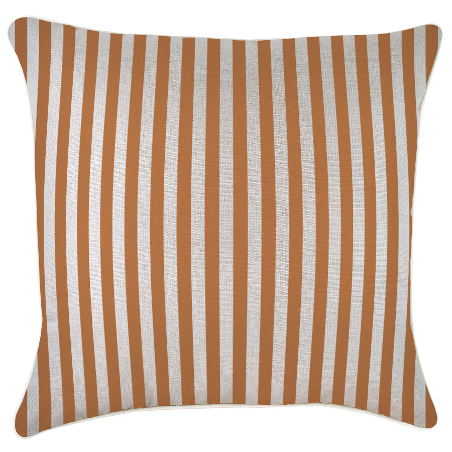 Cushion Cover-With Piping-Candy Stripe Rust-60cm x 60cm-0