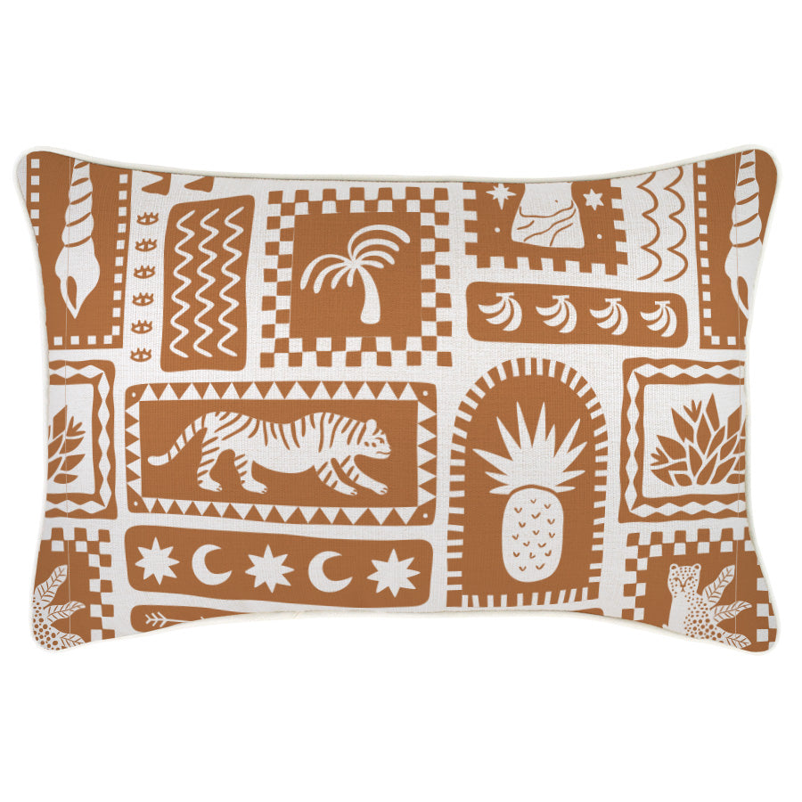 Cushion Cover-With Piping-Naxos Rust-35cm x 50cm-0
