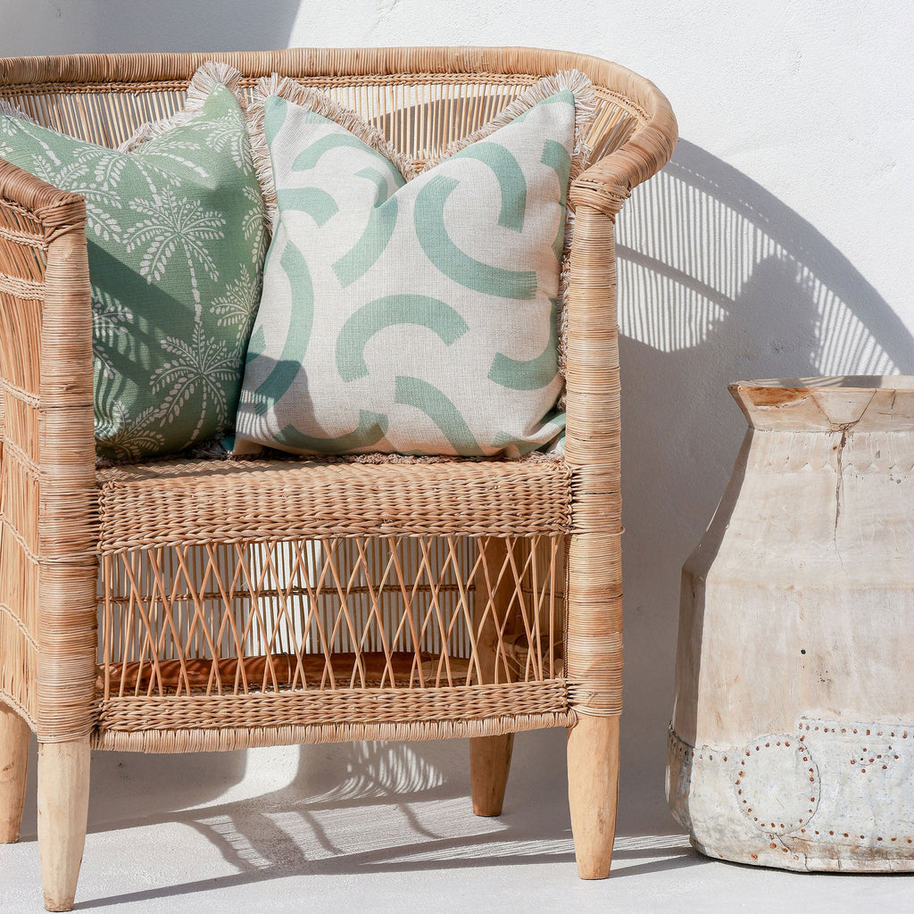 Cushion Cover-Coastal Fringe-Cabana Palms Sage-45cm x 45cm-2