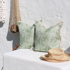 Cushion Cover-Coastal Fringe-Cabana Palms Sage-45cm x 45cm-1