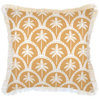 Cushion Cover-Coastal Fringe-Corfu Mustard-60cm x 60cm-0