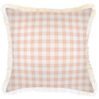 Cushion Cover-Coastal Fringe-Ginglam Peach-45cm x 45cm