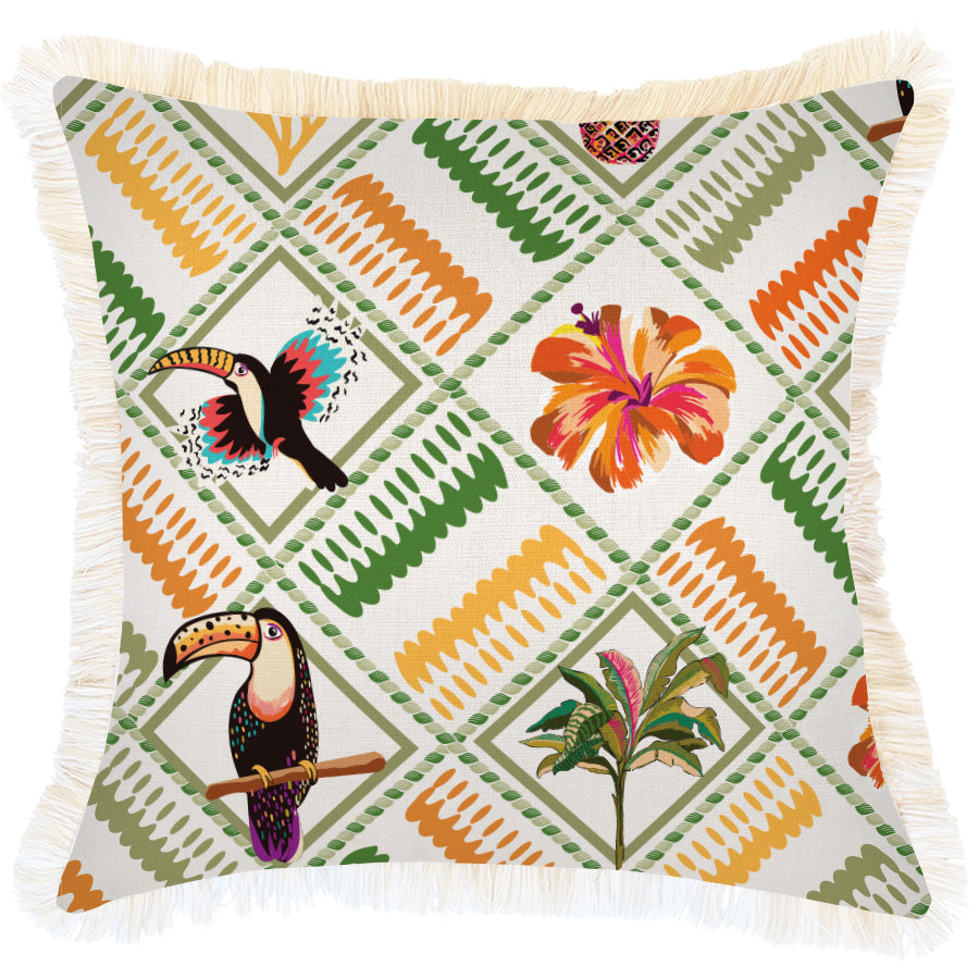 Cushion Cover-Coastal Fringe-Sanctuary-45cm x 45cm-0