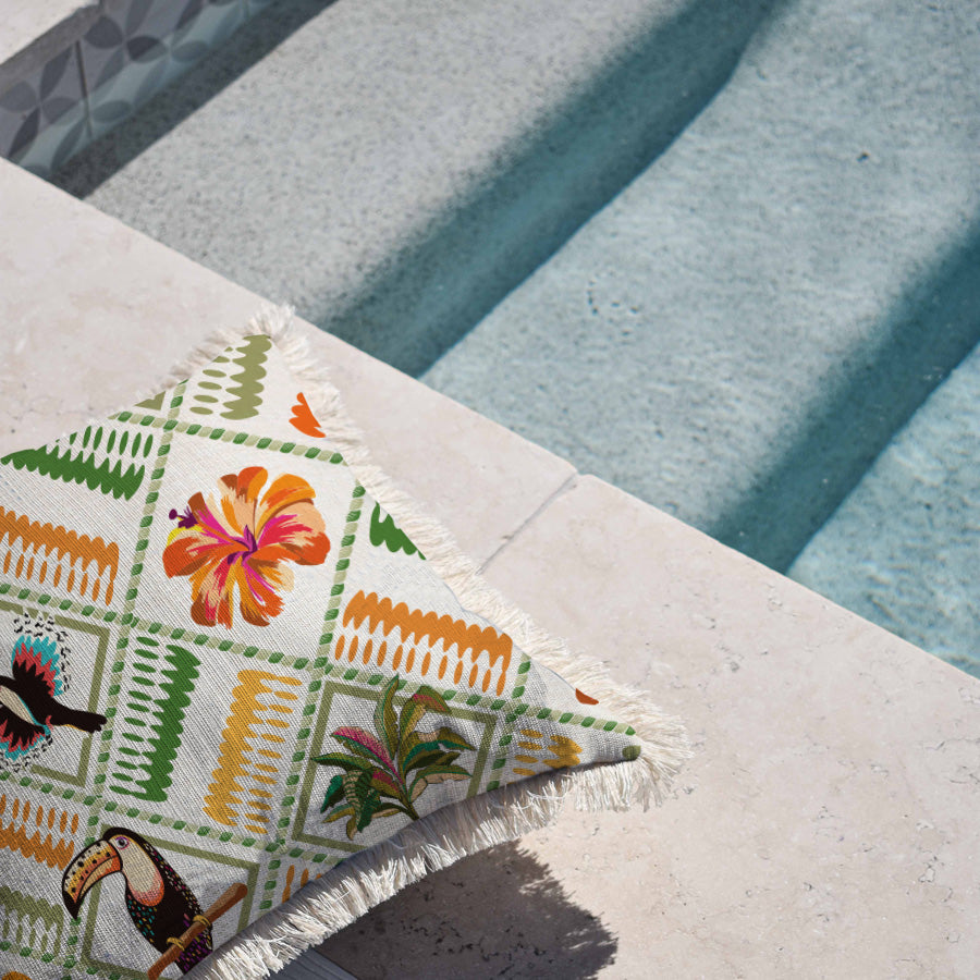 Cushion Cover-Coastal Fringe-Sanctuary-45cm x 45cm-1