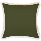 Cushion Cover-Coastal Fringe-Solid Eucalyptus-60cm x 60cm-0
