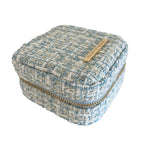 Small Tweed Jewellery Box-Pale Blue-0