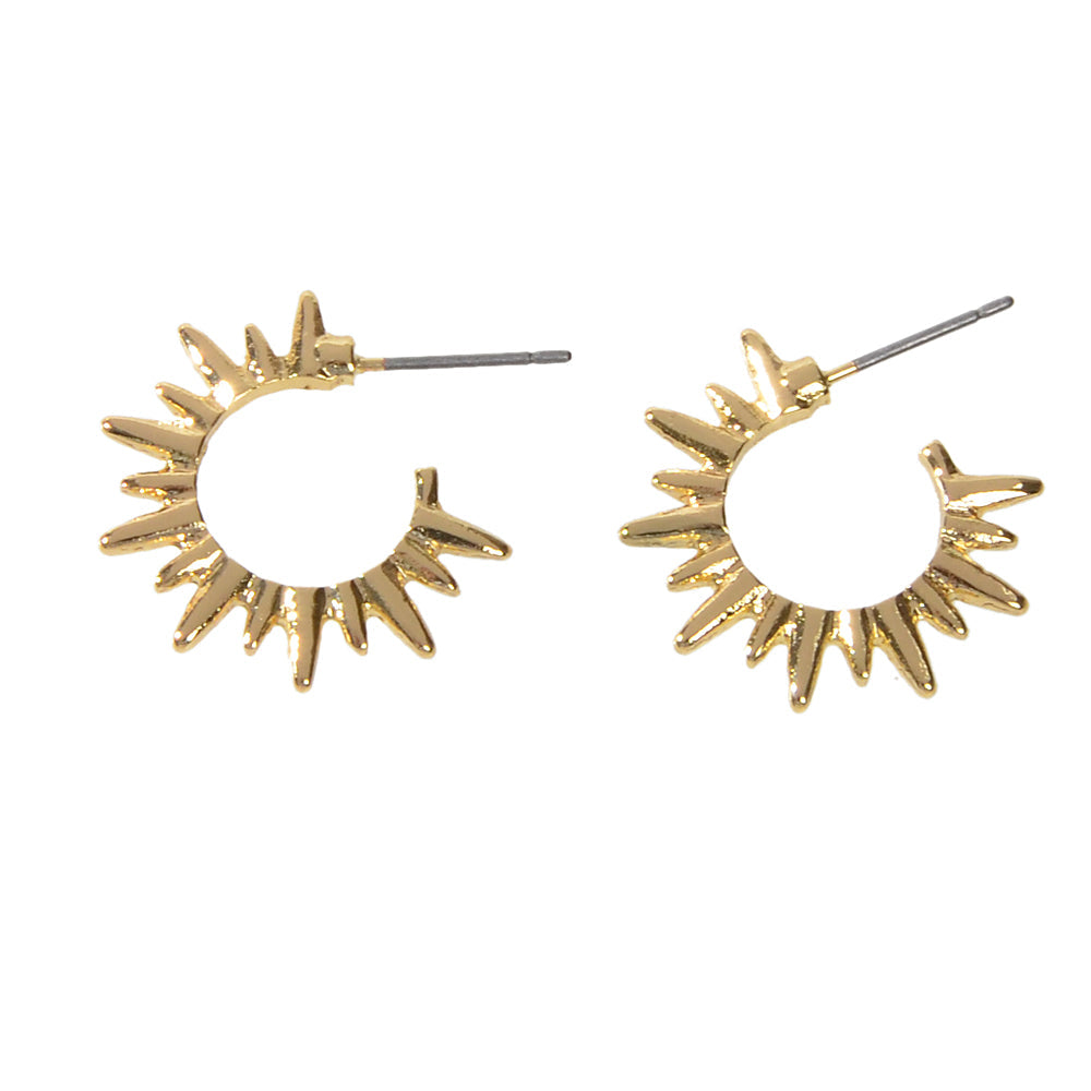 Punk Jewellery Gold Metal Spike Small Hoop Earrings Women Party Accessories Gift
