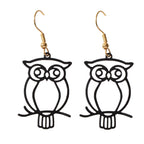 Punk Designer Jewellery Gothic Black Hollow out Owl Dangle Minimalist Earrings