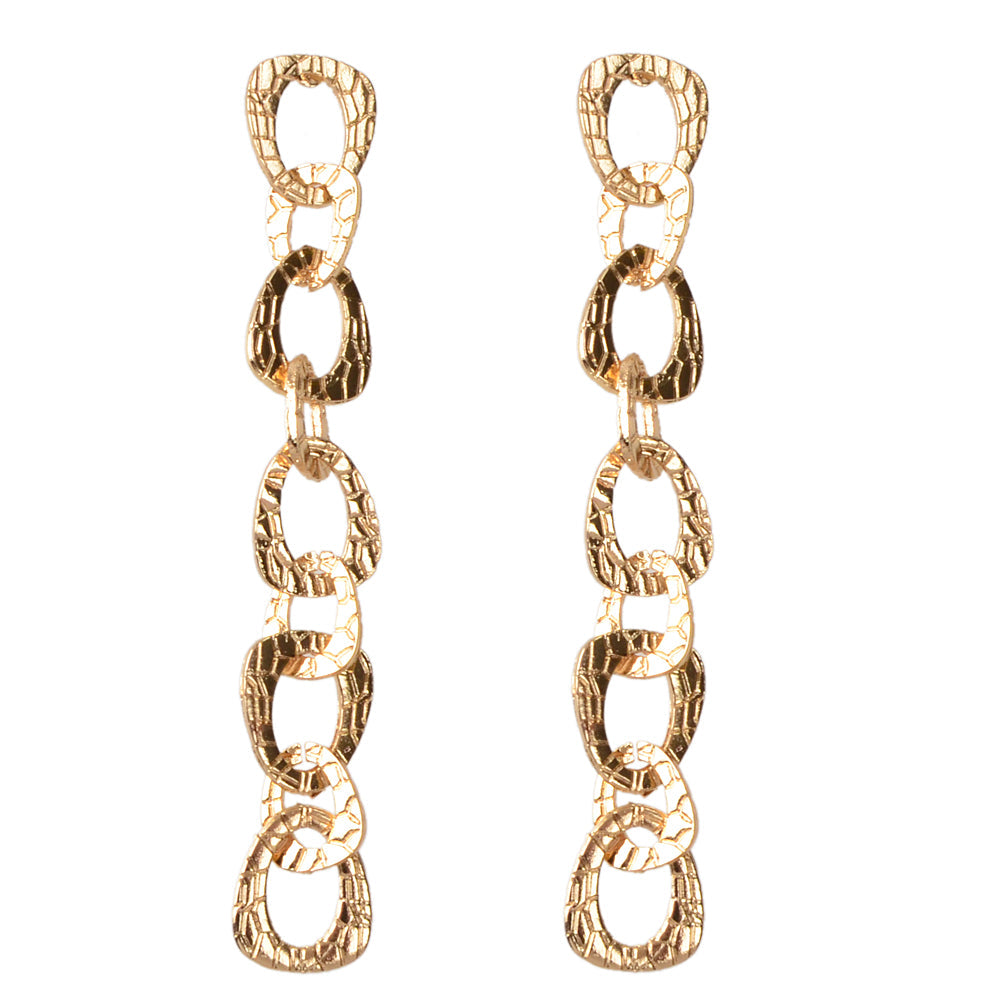 Anniversary Wedding Jewellery Gold Circle Long Knot Dangle Classics Earrings-3