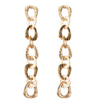 Anniversary Wedding Jewellery Gold Circle Long Knot Dangle Classics Earrings-3