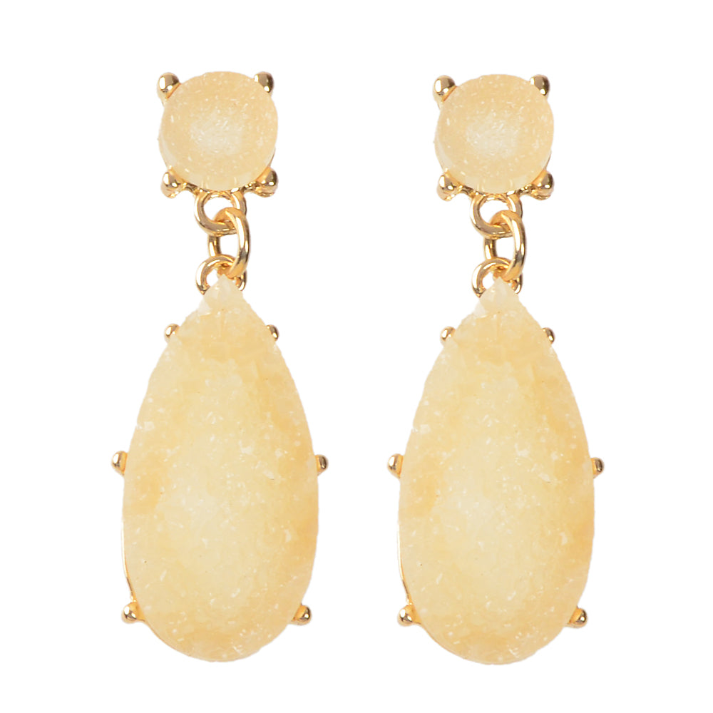 Dainty Champagne Stone Water Drop Earrings Women Girls Teens Stud Jewellery Gift-4