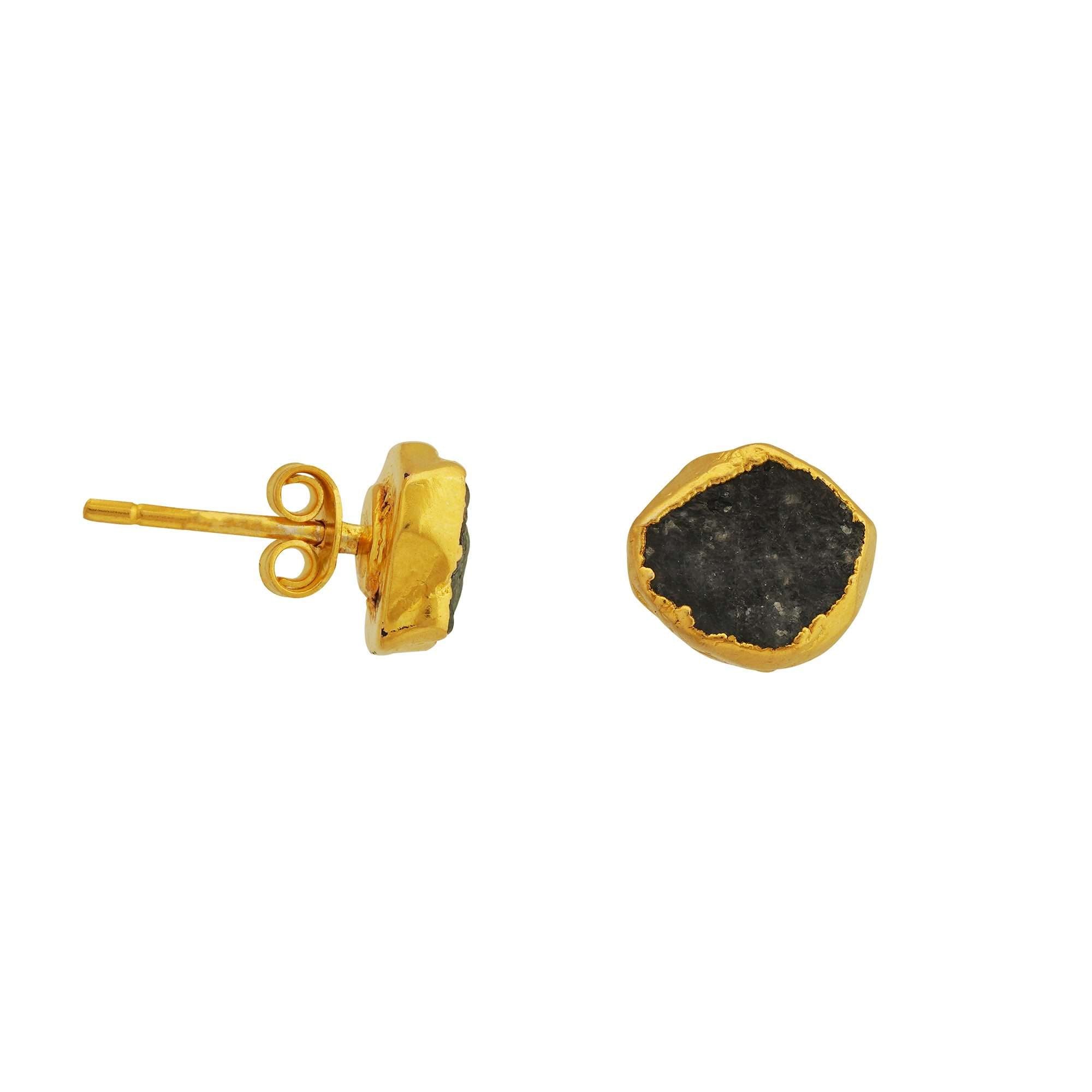 Handmade Sapphire Earrings in its Natural form Gold Plated