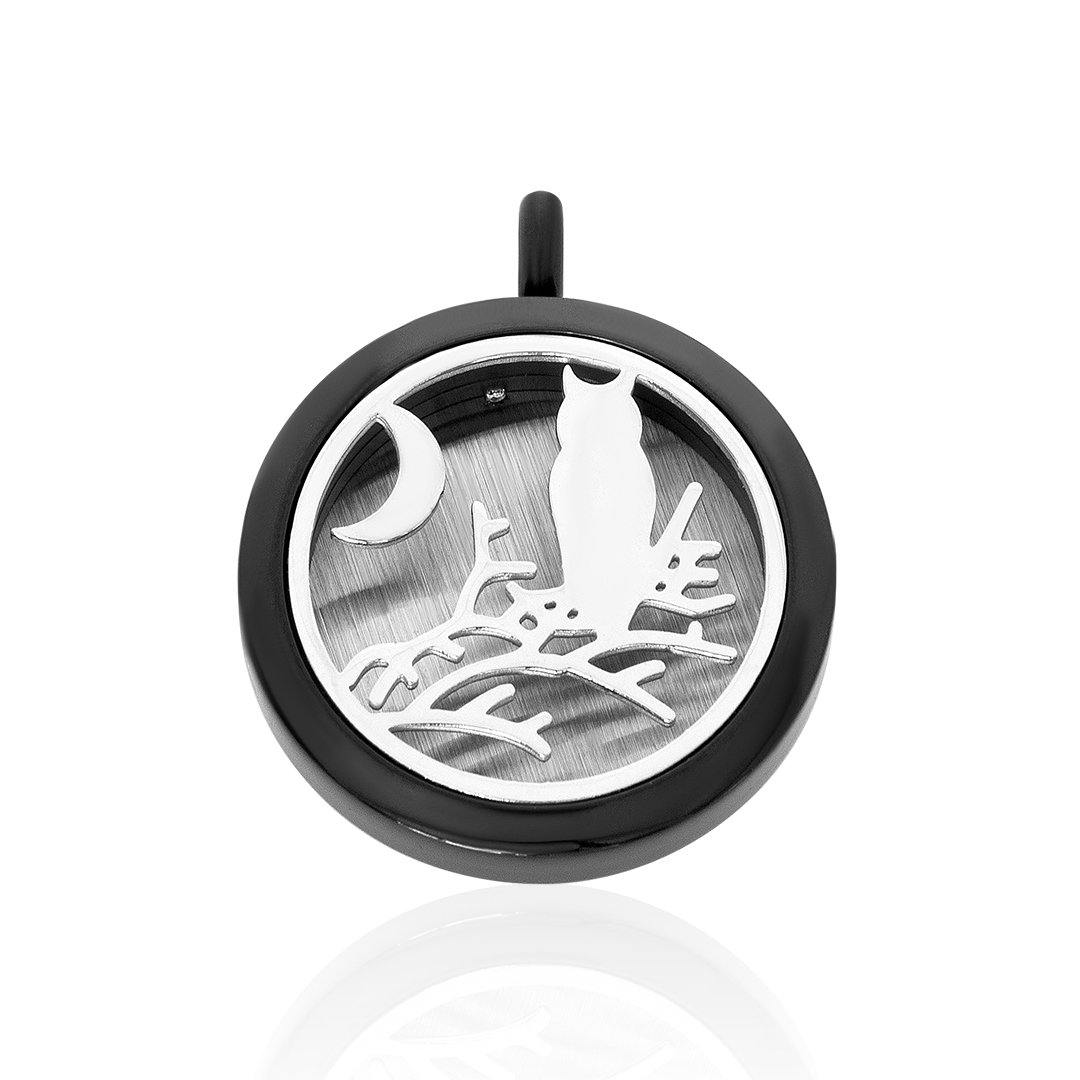 Night Owl Diffuser Locket Pendant FEP014BL