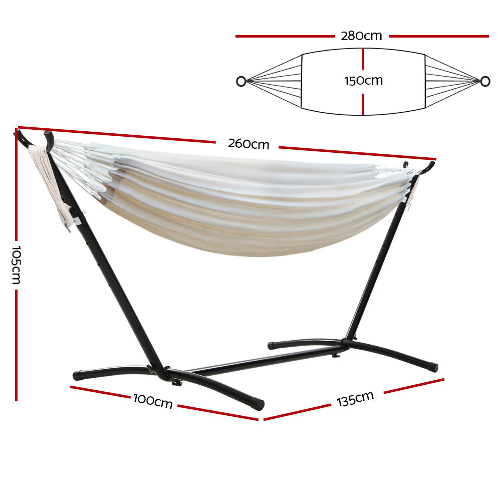 NNEDSZ Camping Hammock With Stand Cotton Rope Lounge Hammocks Outdoor Swing Bed-1