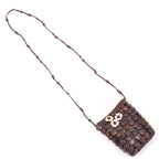 Natural coconut shell handmade crossbody bag ECB-021