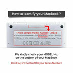 Frosted Transparent Case with Keyboard Cover for MacBook 13 to 16 Inch