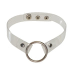 Punk 90s Transparent Gothic Choker Necklace Silver Circle Cosplay Jewellery Gift-4