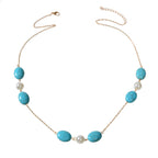 Ethnic Traditional Gold Chain Turquoise Necklace Boho Chic Accessories Jewellery-4