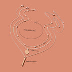 Triple-Layer Necklace with Round Pendant Charms Versatile and Stylish Jewellery