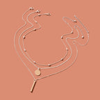 Triple-Layer Necklace with Round Pendant Charms Versatile and Stylish Jewellery