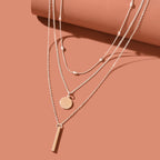 Triple-Layer Necklace with Round Pendant Charms Versatile and Stylish Jewellery