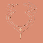 Triple-Layer Necklace with Round Pendant Charms Versatile and Stylish Jewellery