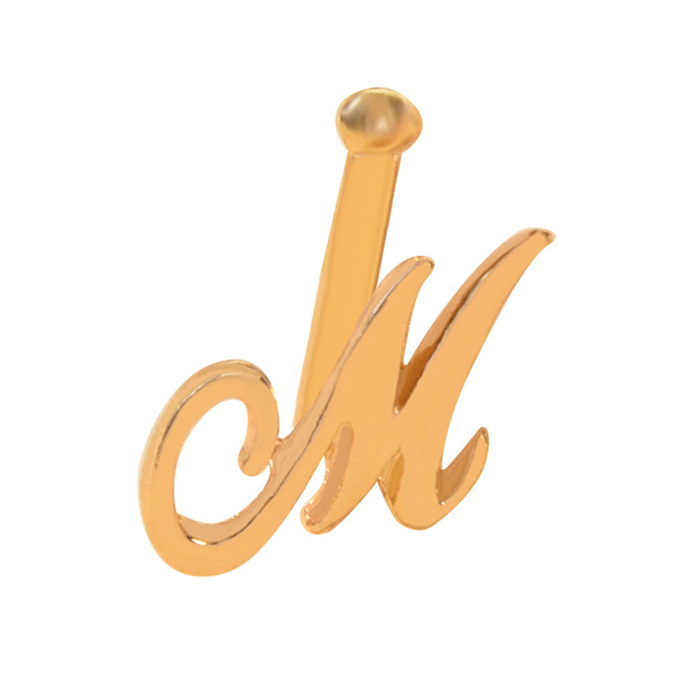 Gold Letter M Shape Small Fake Nose Ring Lip Ear Nose Body Piercing Stud Jewelry-4