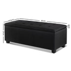 NNEDSZ Large Fabric Storage Ottoman - Black