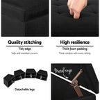 NNEDSZ Large Fabric Storage Ottoman - Black