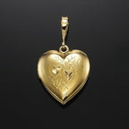 18ct Heavy Yellow Gold Plated Heart Locket Pendant - USA Made