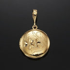 18ct Heavy Yellow Gold Plated Round Locket Pendant - USA Made
