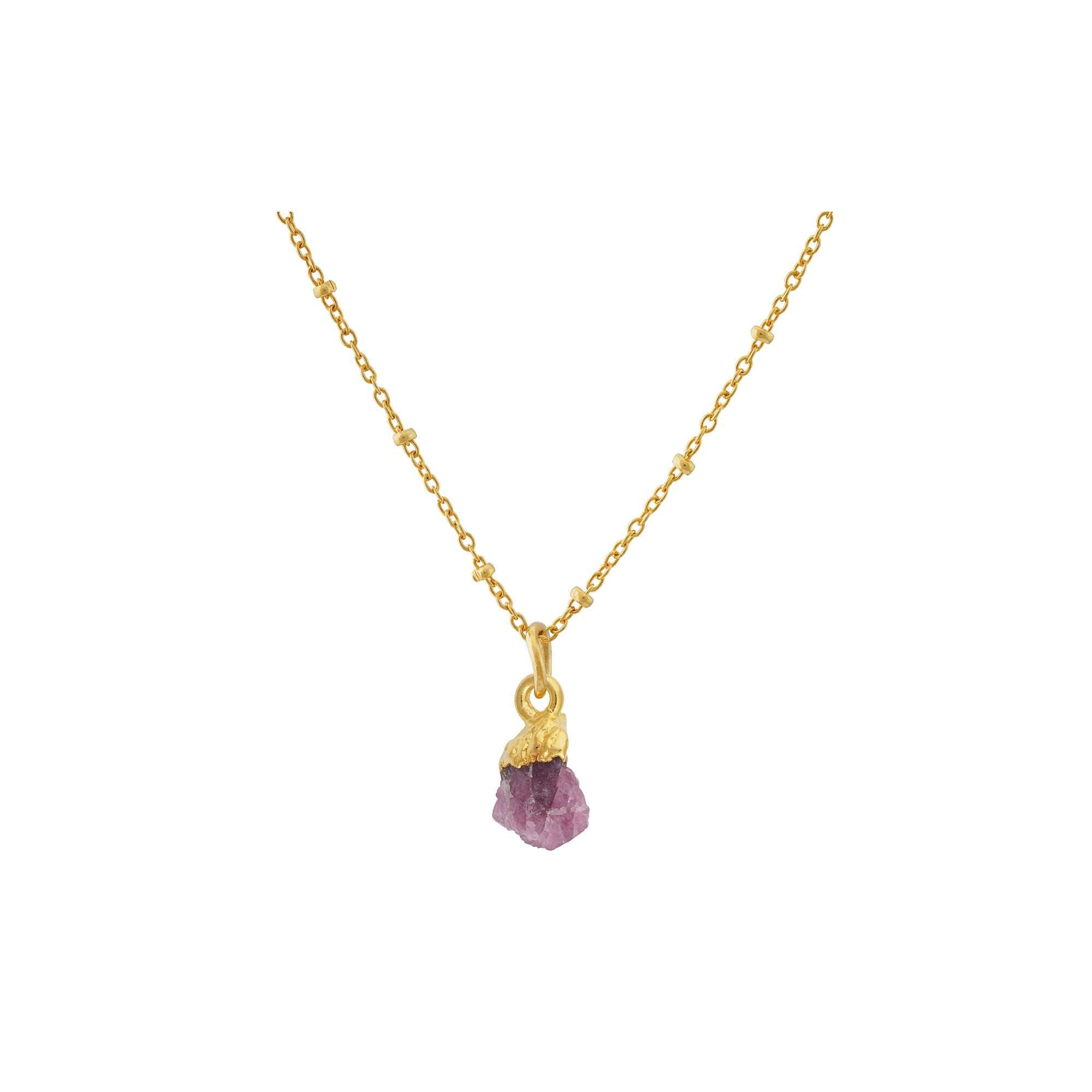 Handmade Rose Quartz Pendant in its Natural form Gold Plated