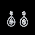 Solid 925 Sterling Silver Teardrop Earrings Featuring Crystals by Swarovski