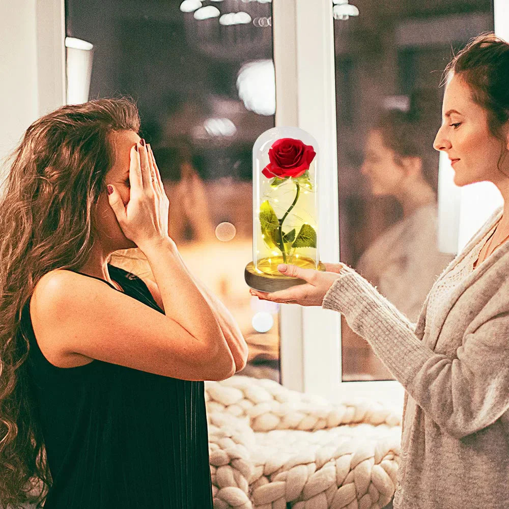 Beauty and the Beast Eternal Rose in Glass