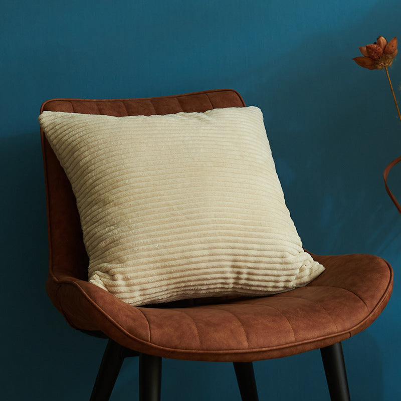 NNEDSZ Milky White Set of 4 Corduroy Pillow Covers - Solid Color Minimalist Throw Cushion Covers - 45x45cm (Pillow Inserts are NOT Included)