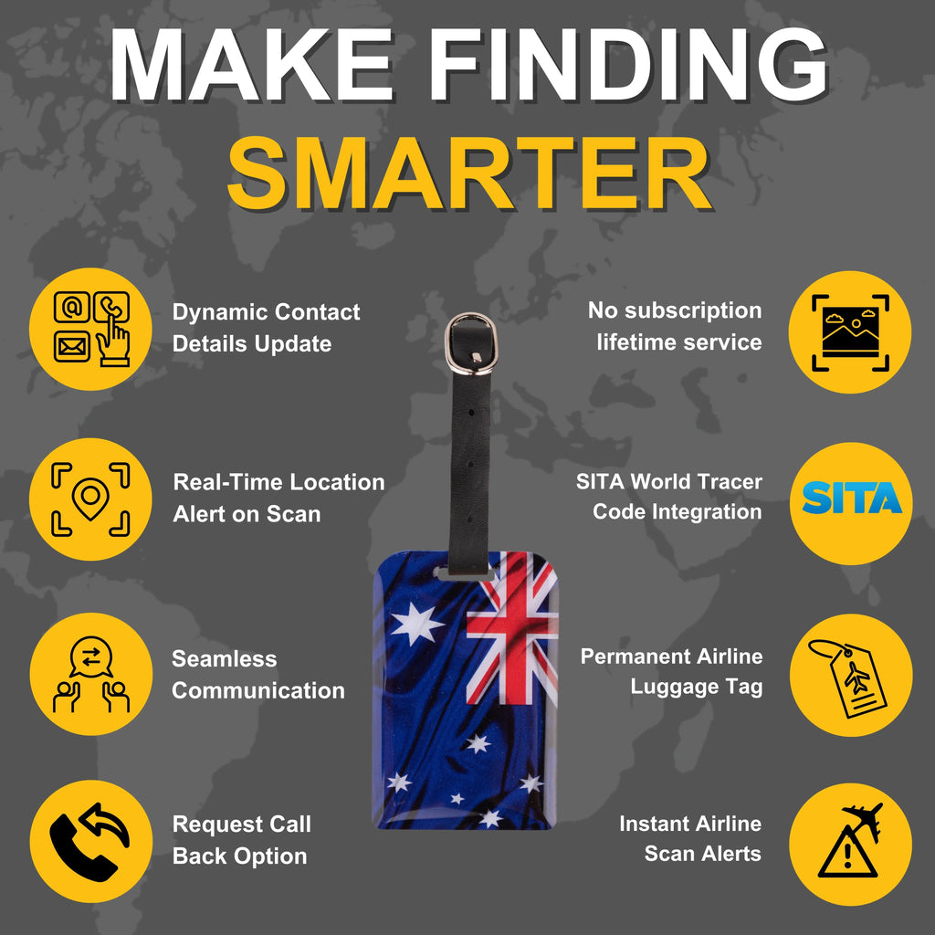 Smart Bag Security Tag - Australia Flag [Pack 2]