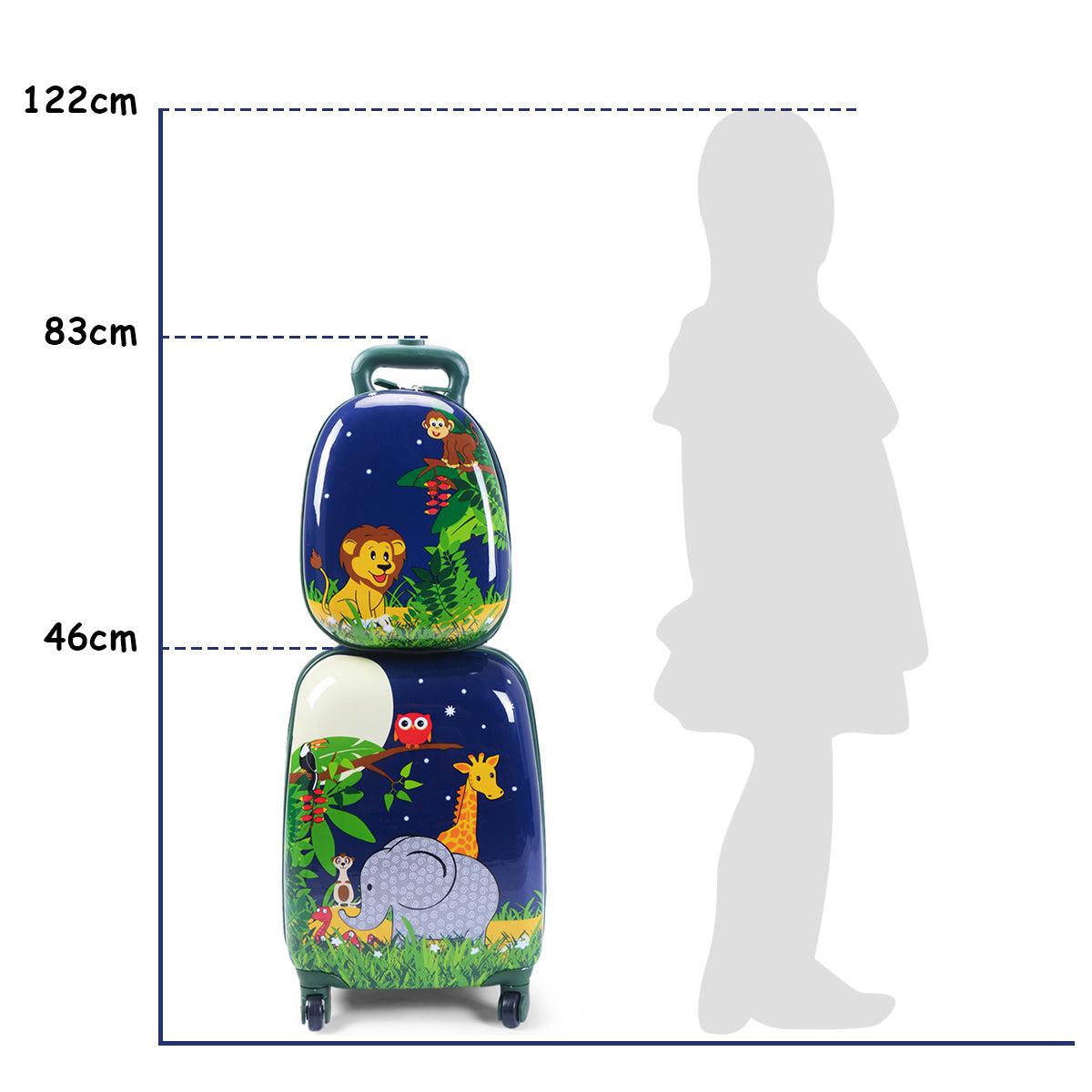 NNECW 2 Pieces Kids Carry On Luggage Set with Spinner Wheels-3