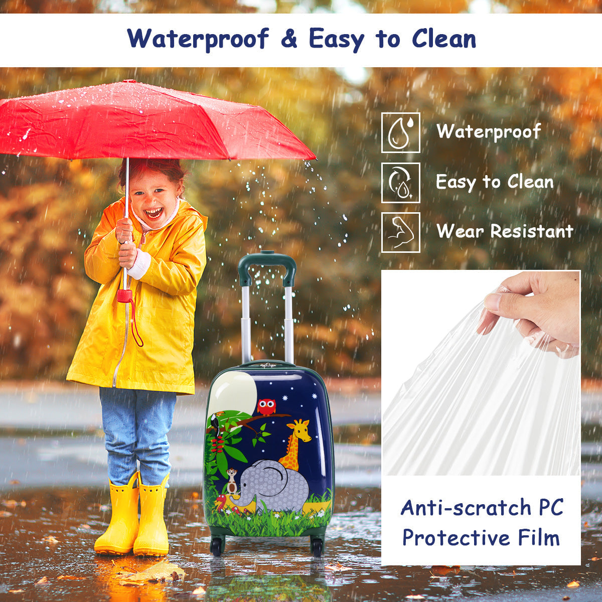 NNECW 2 Pieces Kids Carry On Luggage Set with Spinner Wheels-2